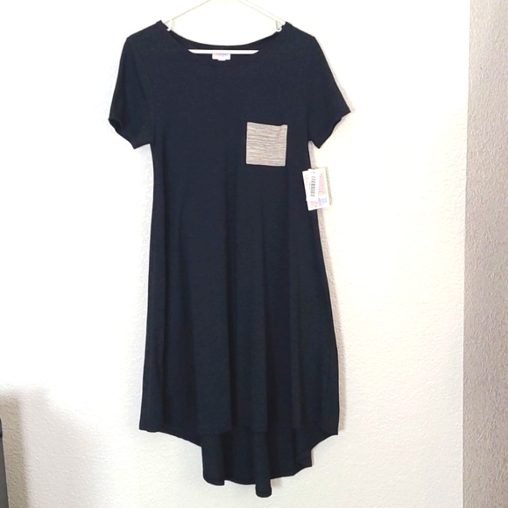 NWT Lularoe Carly dress, XS, black and gray